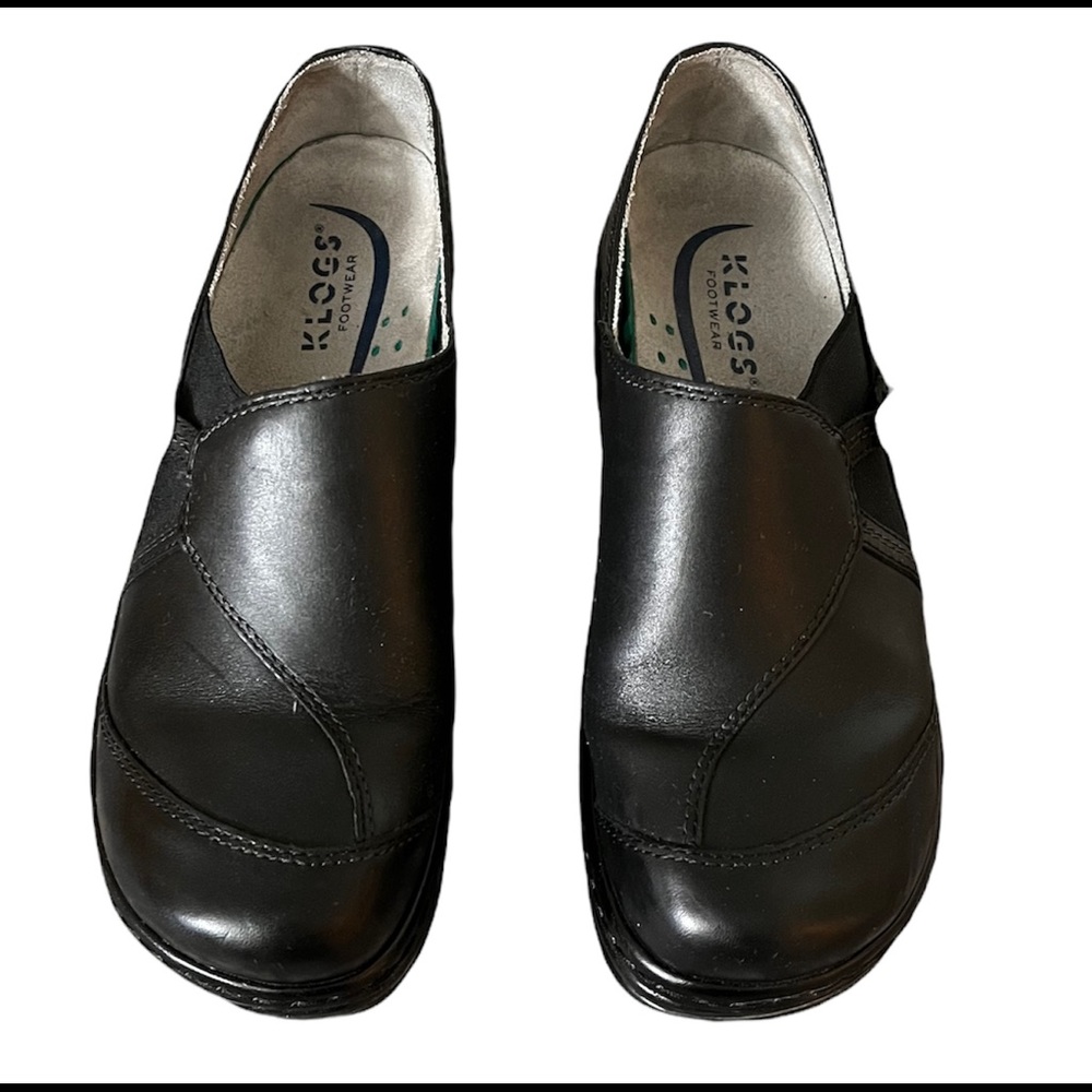 LIKE NEW KLOGS BLACK LEATHER NURSE HEALTH CLOGS SHOES SIZE 8